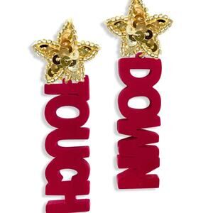 Viv&Lou Sequin Star Earrings Garnet